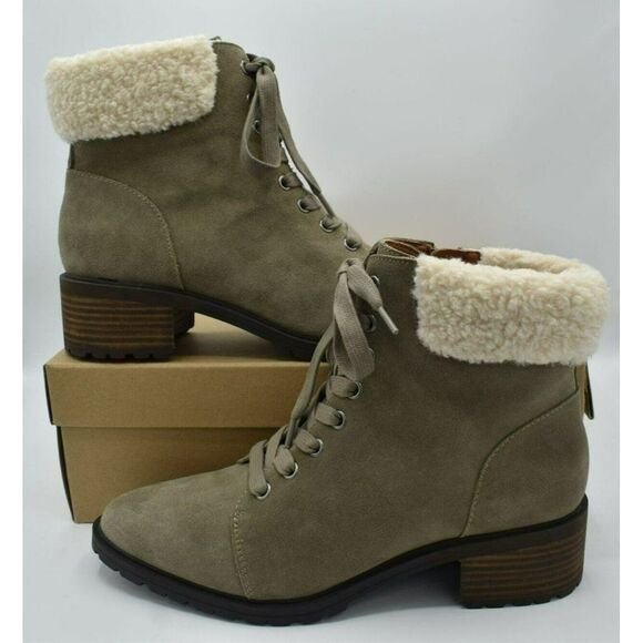 Lucky Brand Womens Size 9 Jacenia Green Shearling Suede Fashion Winter Boots - Picture 4 of 11